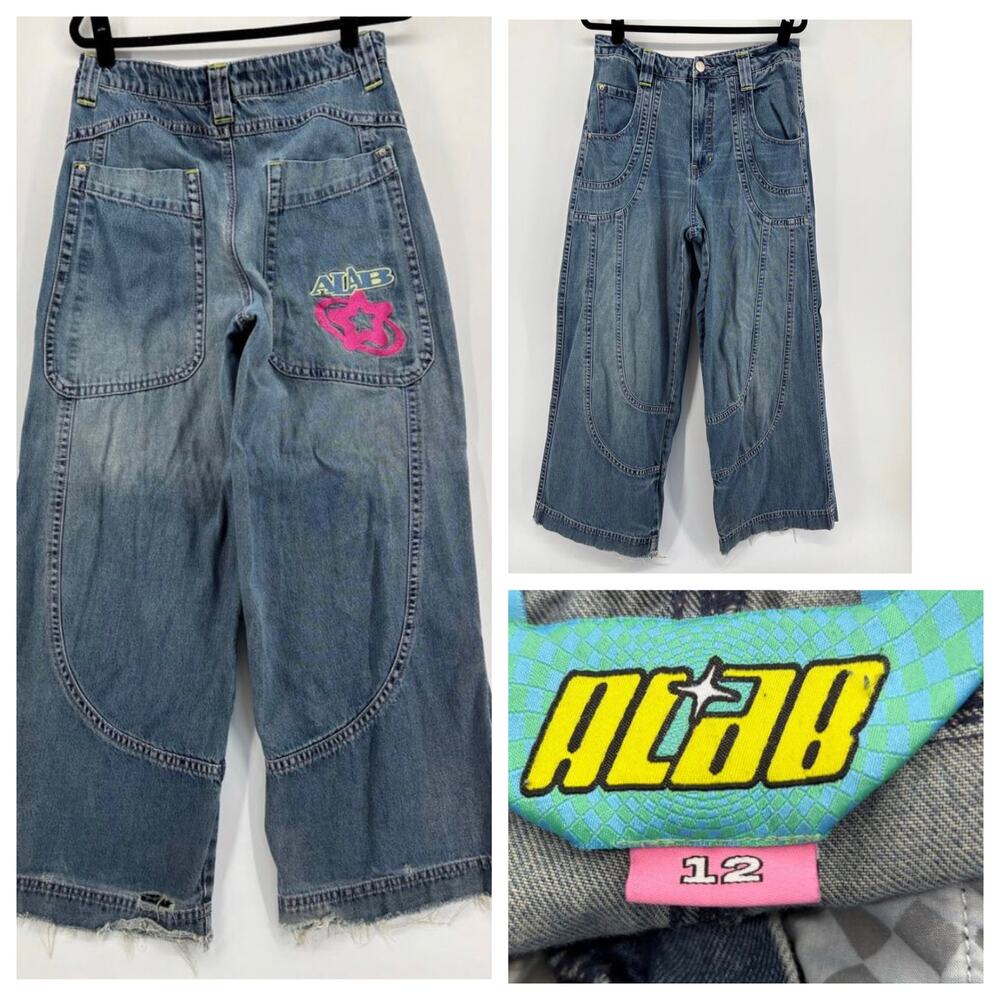 ALAB Y2K Wide Leg Jeans Women’s Size 12 32x32 Analog Star Deep Pockets Baggy